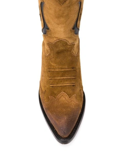 Shop Ash Prince Embroidered Boots In Brown