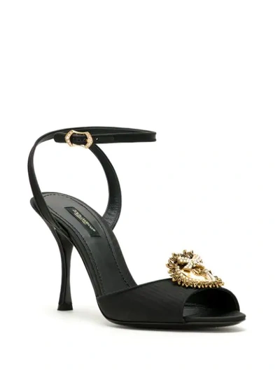 Shop Dolce & Gabbana 90mm Keira Devotion Sandals In Black
