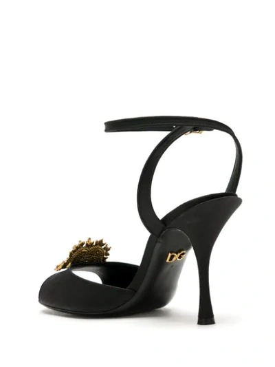 Shop Dolce & Gabbana 90mm Keira Devotion Sandals In Black