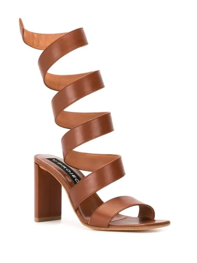 Y/project Wrap Around Sandals In Brown | ModeSens