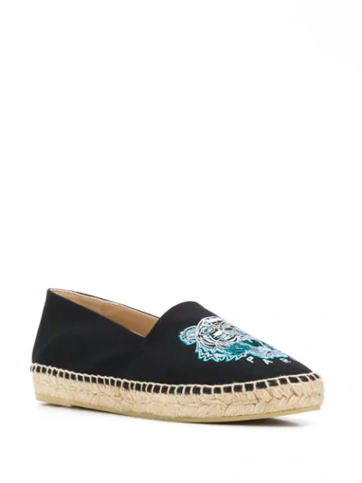 Shop Kenzo Embroidered Tiger Espadrilles In Black