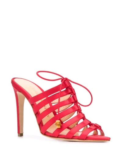 Shop Chloe Gosselin Kristen 100mm Sandals In Red
