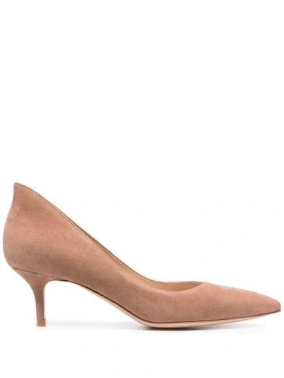 Shop Gianvito Rossi Ellipsis 55mm Pumps In Neutrals