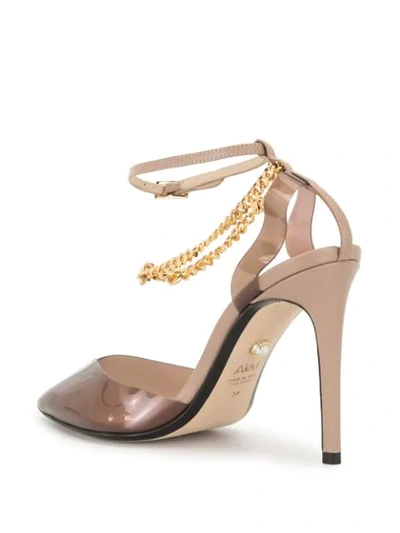 Shop Alevì Transparent Chain Link Pumps In Brown