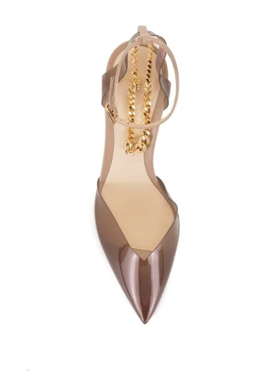 Shop Alevì Transparent Chain Link Pumps In Brown