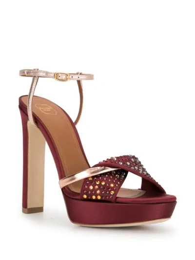 Shop Malone Souliers Lauren Crystal-embellished Platform Sandals In Red