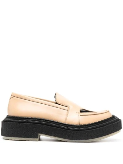 Shop Adieu Type 161 Leather Loafers In Neutrals