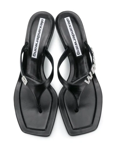 Shop Alexander Wang Ivy Logo Thong Sandals In Black