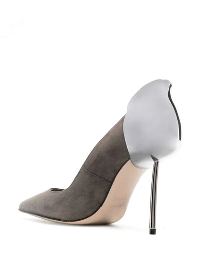 Shop Le Silla Petalo Suede Pumps In Grey