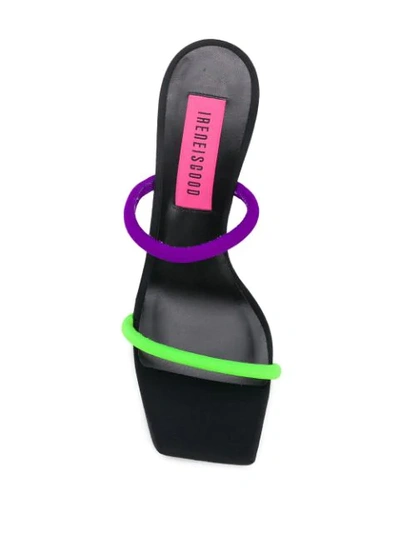 Ireneisgood Multicolor Polyester Sandals In Black
