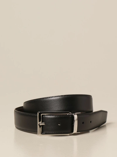 Shop Ermenegildo Zegna Belt In Reversible Leather In Black