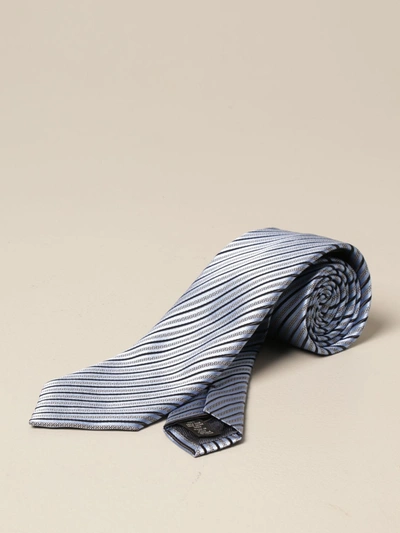 Shop Ermenegildo Zegna Silk Tie In Gnawed Blue