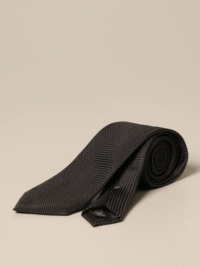 Shop Ermenegildo Zegna Silk Tie In Charcoal
