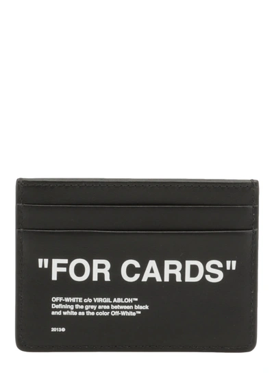 Shop Off-white Leather Credit Card Holder In Black Whit