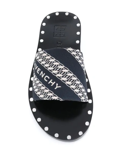 Shop Givenchy Logo-print Sandals In Blue