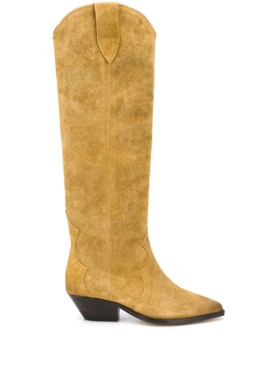 Shop Isabel Marant Pointed Knee-length Boots In Neutrals