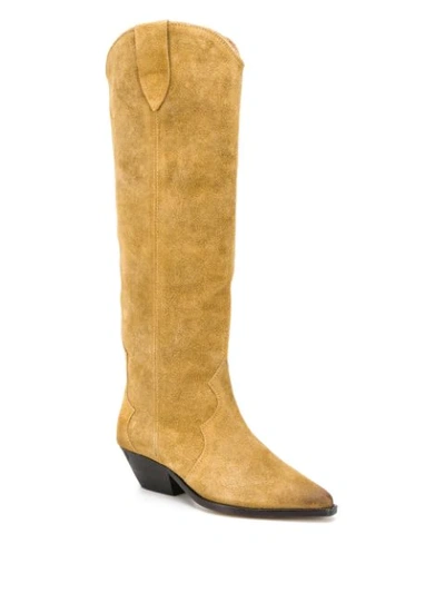 Shop Isabel Marant Pointed Knee-length Boots In Neutrals