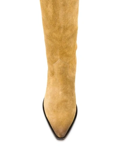 Shop Isabel Marant Pointed Knee-length Boots In Neutrals