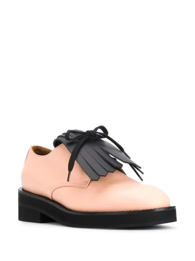 Shop Marni Fringed Lace-up Shoes In Pink