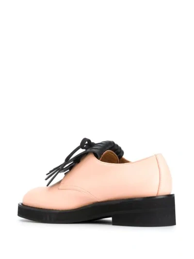 Shop Marni Fringed Lace-up Shoes In Pink