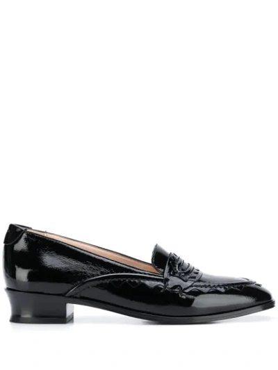 Shop Alexa Chung Shiny Loafers In Black