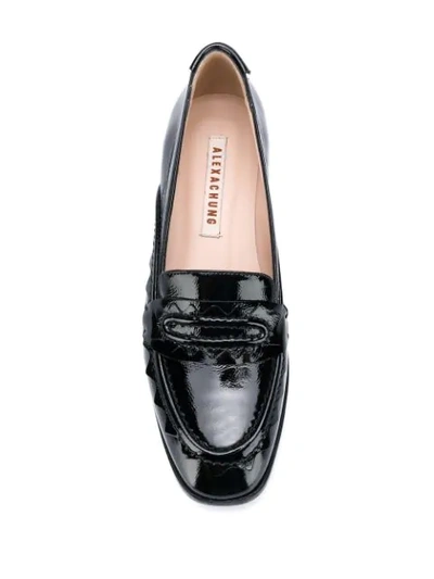 Shop Alexa Chung Shiny Loafers In Black