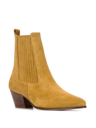 Shop Sandro Amelya Pointed-toe Boots In Ambre