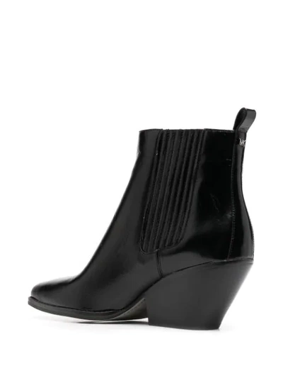 Shop Michael Kors Sinclair Leather Boots In Black