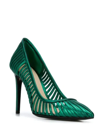 Shop Alevì Margot Pointed Pumps In Green