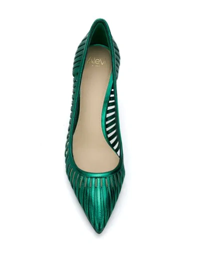 Shop Alevì Margot Pointed Pumps In Green