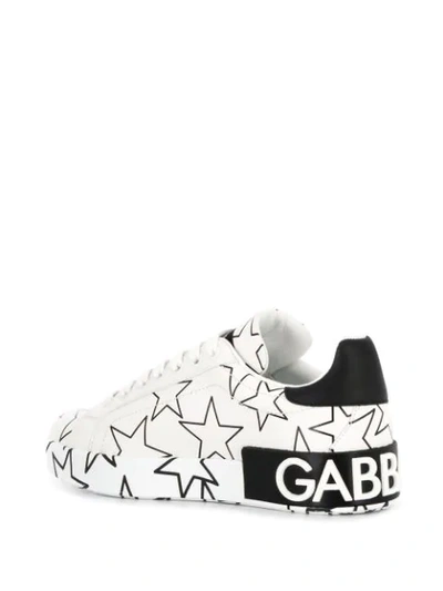 Shop Dolce & Gabbana Mixed Star Print Portofino Sneakers In White