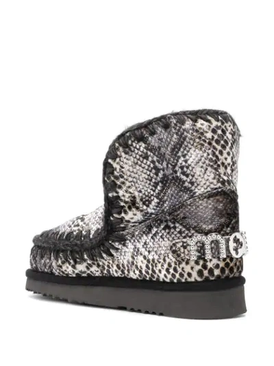 Shop Mou Eskimo Snakeskin Print Boots In Grey