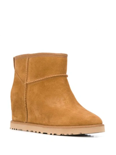 Shop Ugg Femme Mini Wedge Boots In Brown