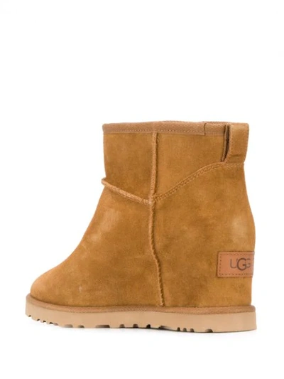 Ugg Classic Femme Mini Suede Wedge Boots In Brown | ModeSens