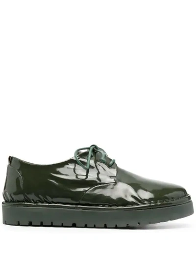 Shop Marsèll Patent Lace-up Shoes In Green