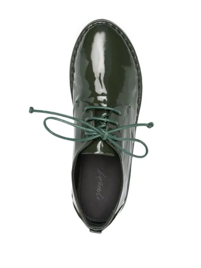 Shop Marsèll Patent Lace-up Shoes In Green