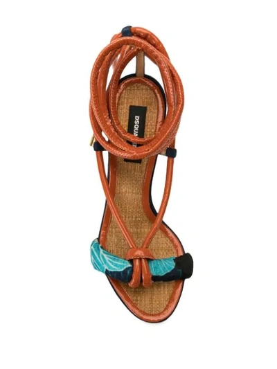 Shop Dsquared2 Wrap-around Stiletto Sandals In Brown