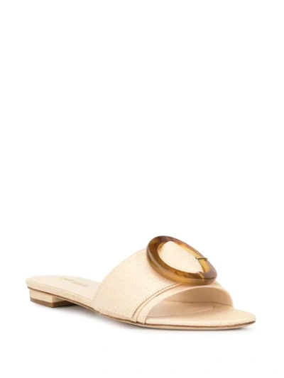 Shop Cult Gaia Lani Flat Mules In Neutrals