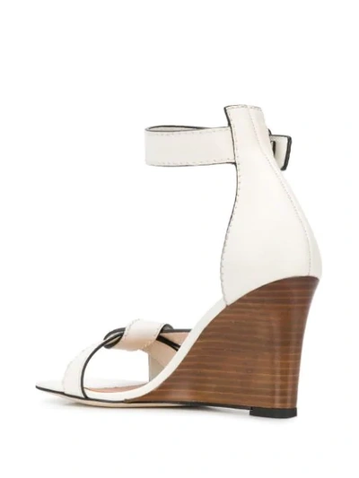 Shop Loewe Gate 80mm Wedge Sandals In White