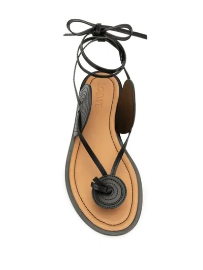 Shop Loewe Disc-detail Tie-ankle Sandal In Black