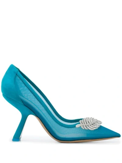 Shop Nicholas Kirkwood Monstera Mesh-side Pumps In Blue