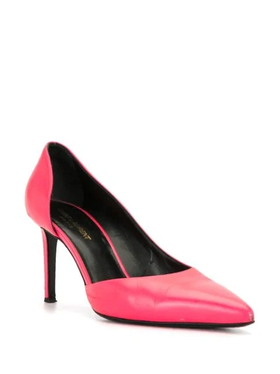 Pre-owned Saint Laurent Pointed Toe Pumps In Pink