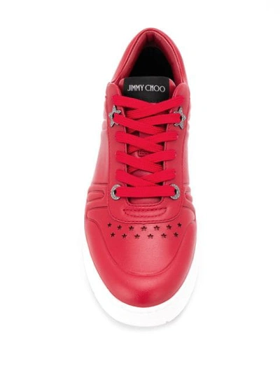 Shop Jimmy Choo Hawaii Low-top Sneakers In Red
