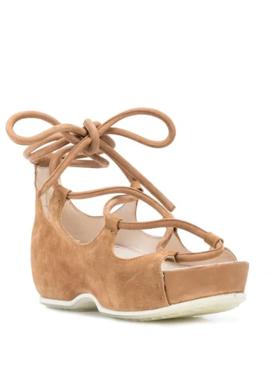 Rosetta Getty Lace-up Sandals In Brown