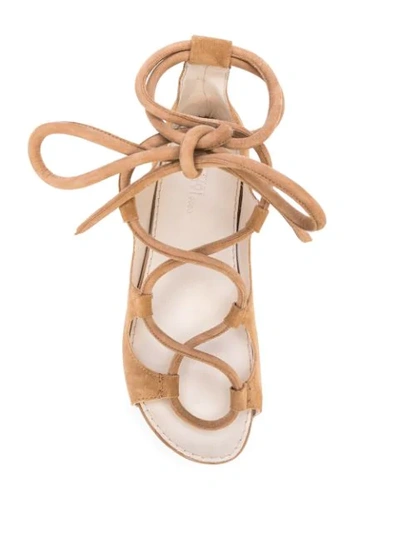 Rosetta Getty Lace-up Sandals In Brown