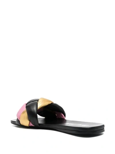 Miu Miu Braided Padded Leather Slides In Multi-colored | ModeSens