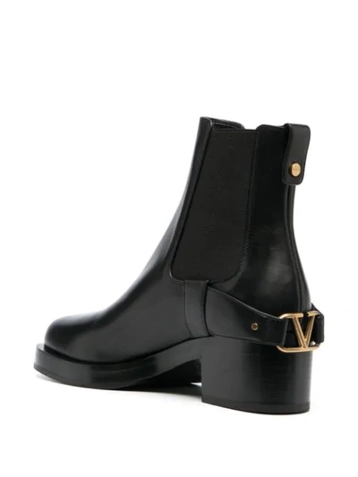 Shop Valentino Vlogo Block-heel Ankle Boots In Black