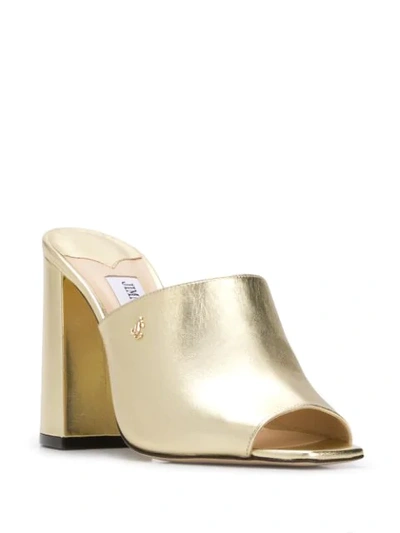 Shop Jimmy Choo Baia 100mm Sandals In Gold