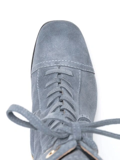 Alberta Ferretti 65mm Lace-up Boots In Blue