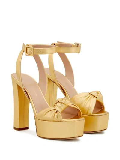 Shop Giuseppe Zanotti Betty Knot Detail Sandals In Gold